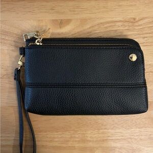Steve Madden Trell Clutch, Elegant Black Leather Wristlet